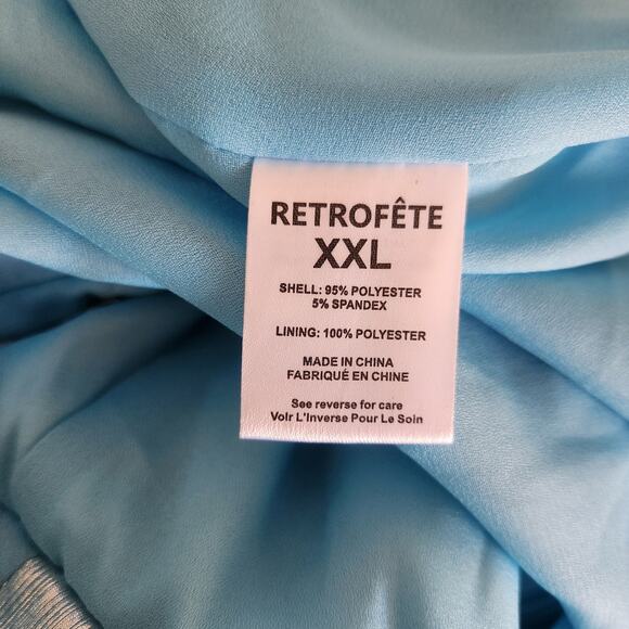 Retrofete Yesi Dress in Blue Silver XXL NWT Metallic Maxi Spaghetti Straps - Picture 12 of 13